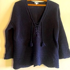 J Jill Crochet Sweater L